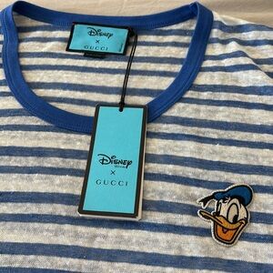 Gucci x Disney Donald Duck NWT blue and white striped XS T shirt top tee